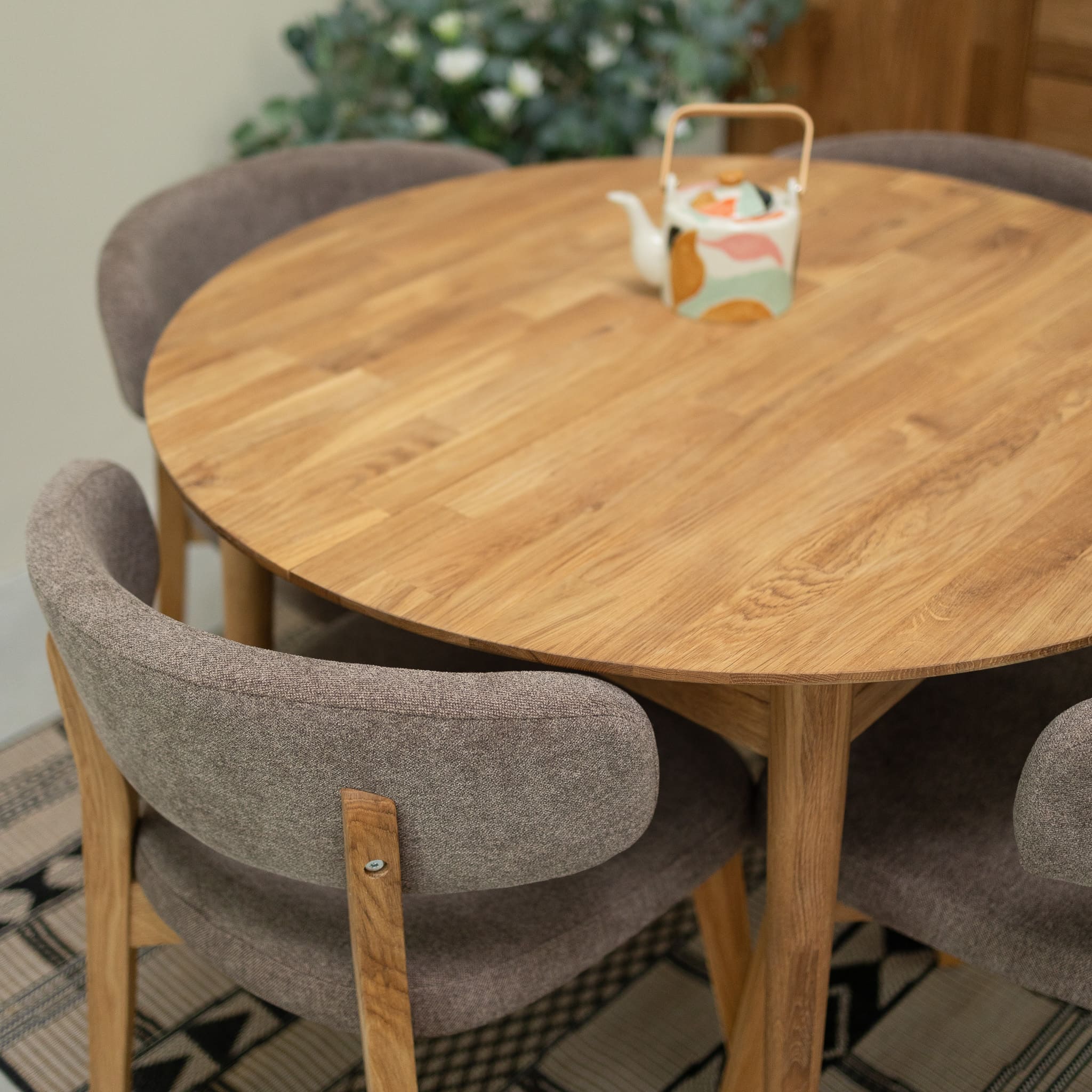Roble.Store table à manger ronde extensible rallonge papillon en bois massif de chêne style scandinave